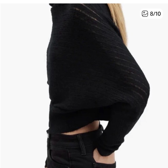 All Saints Black Ridley Jumper Cowl Neck Wool/Alpaca Sweater US2 - Picture 13 of 13